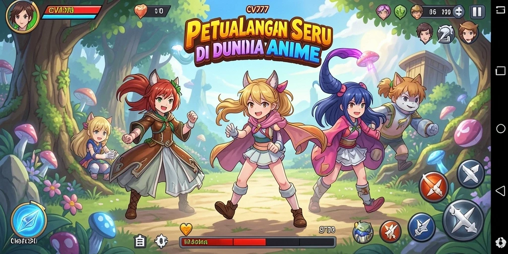 Gameplay seru di dunia Anime penuh aksi.