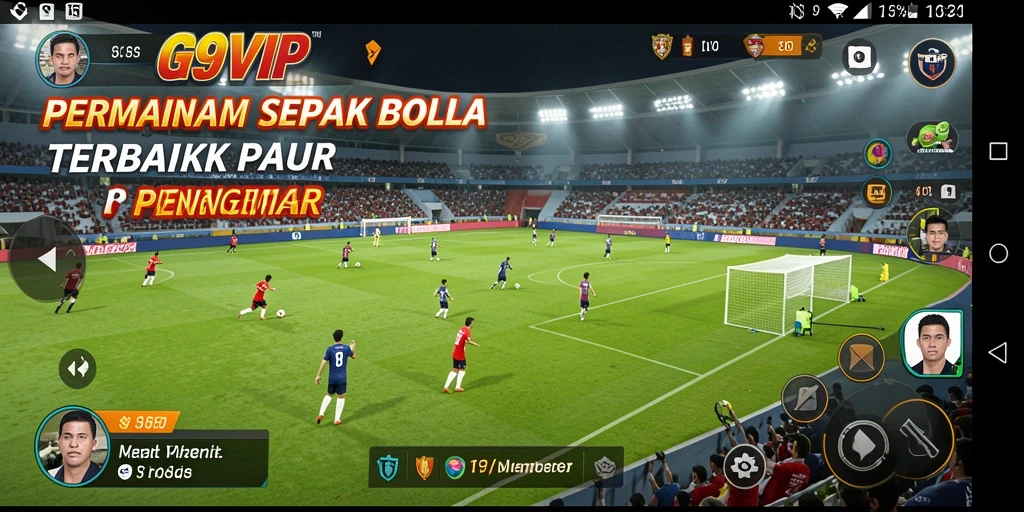 Tampilan gameplay G9VIP yang seru di lapangan sepak bola.