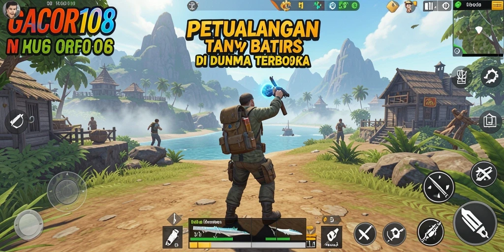 Screenshot gameplay GACOR108 menampilkan petualangan luas di dunia terbuka.