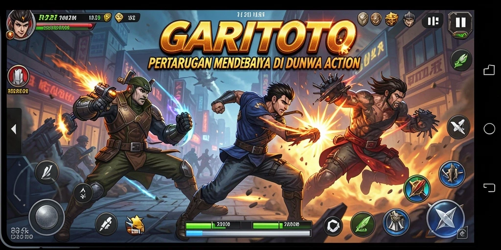 Tampilan gameplay GARITOTO yang penuh aksi dan pertarungan seru.