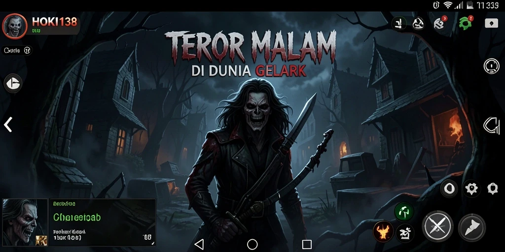 Screenshot utama HOKI138 menampilkan gameplay menakutkan dengan latar belakang yang gelap.