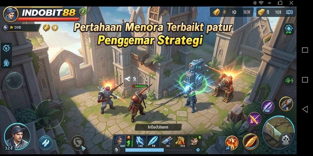Screenshot gameplay INDOBIT88: pertahanan menara yang strategis dan seru.