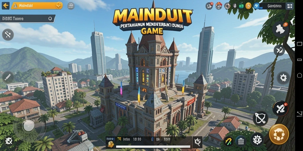 Gameplay seru Tower Defense di MAINDUIT dengan strategi menara yang kompleks.